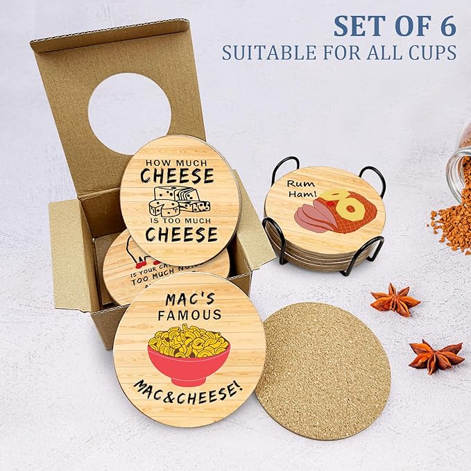 6 PCS with Coaster Holder Always Sunny in Philadelphia Cork Coasters for Drinks,Always Sunny in Philadelphia TV Show Merchandise,Always Sunny in Philadelphia TV Themed Coaster Gifts for Fans