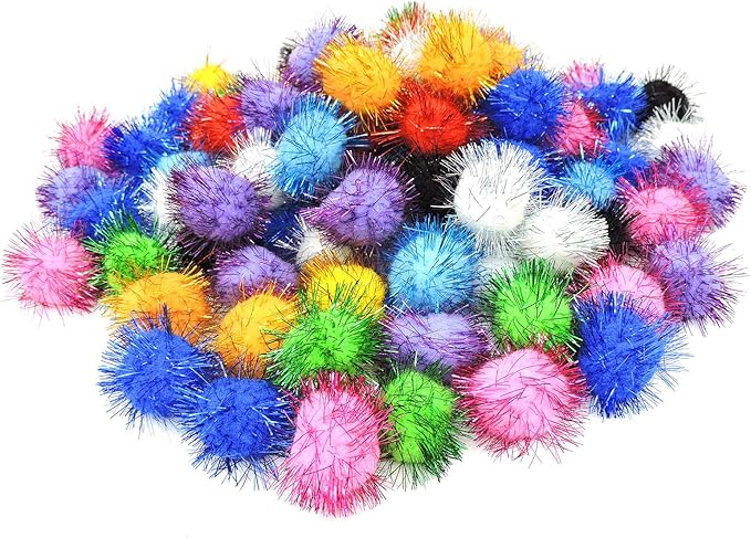 Andiker Cat Crinkle Balls, 2.36 Inches Colorful Cat Balls Chew and Chase Cat Mylar Crinkle Balls Lightweight Cat Toys for Indoor Cats Kitten to Keep Fit and Active (100pc)