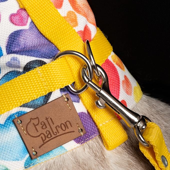 Cat Harness and Leash Set, Cats Escape Proof - Adjustable Kitten Harness for Large/Medium/Small Cats, Walking Travel Petsafe Harness (Yellow Heart, Extra Small)