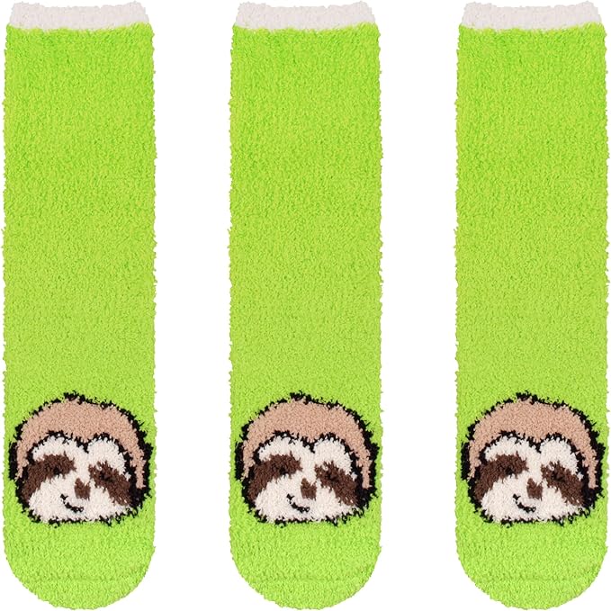 BambooMN Women's Super Soft Warm Microfiber Fuzzy Cozy Animal Socks or Christmas Winter Animal Socks, Value Pack