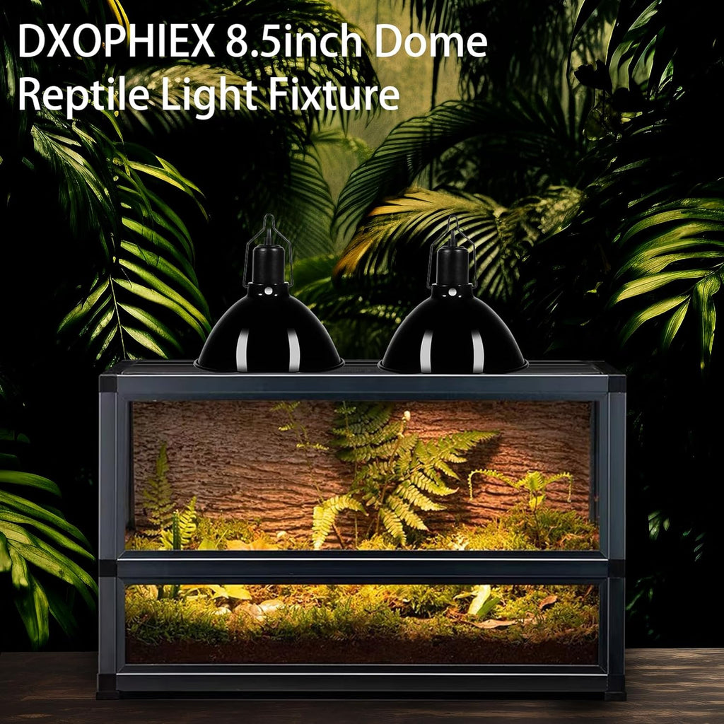 8.5inch Dome Reptile Heat Lamp Reptile Light Fixture UVB Light Fixture Max 150W for Bearded Dragon, Turtles, Snake and Lizard Terrarium