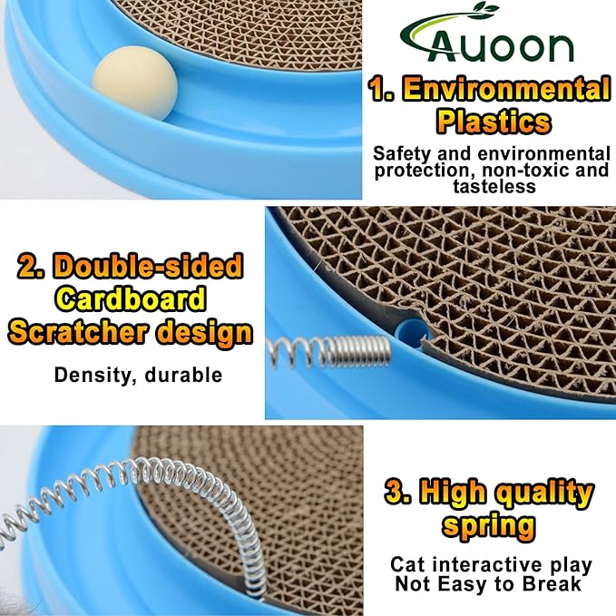 AUOON Cat Scratcher Toy, Cat Toy, Scratch pad,Scratching Toy,Post Pad Interactive Training Exercise Mouse Play Toy with Ball for Cat Kitty Puppy