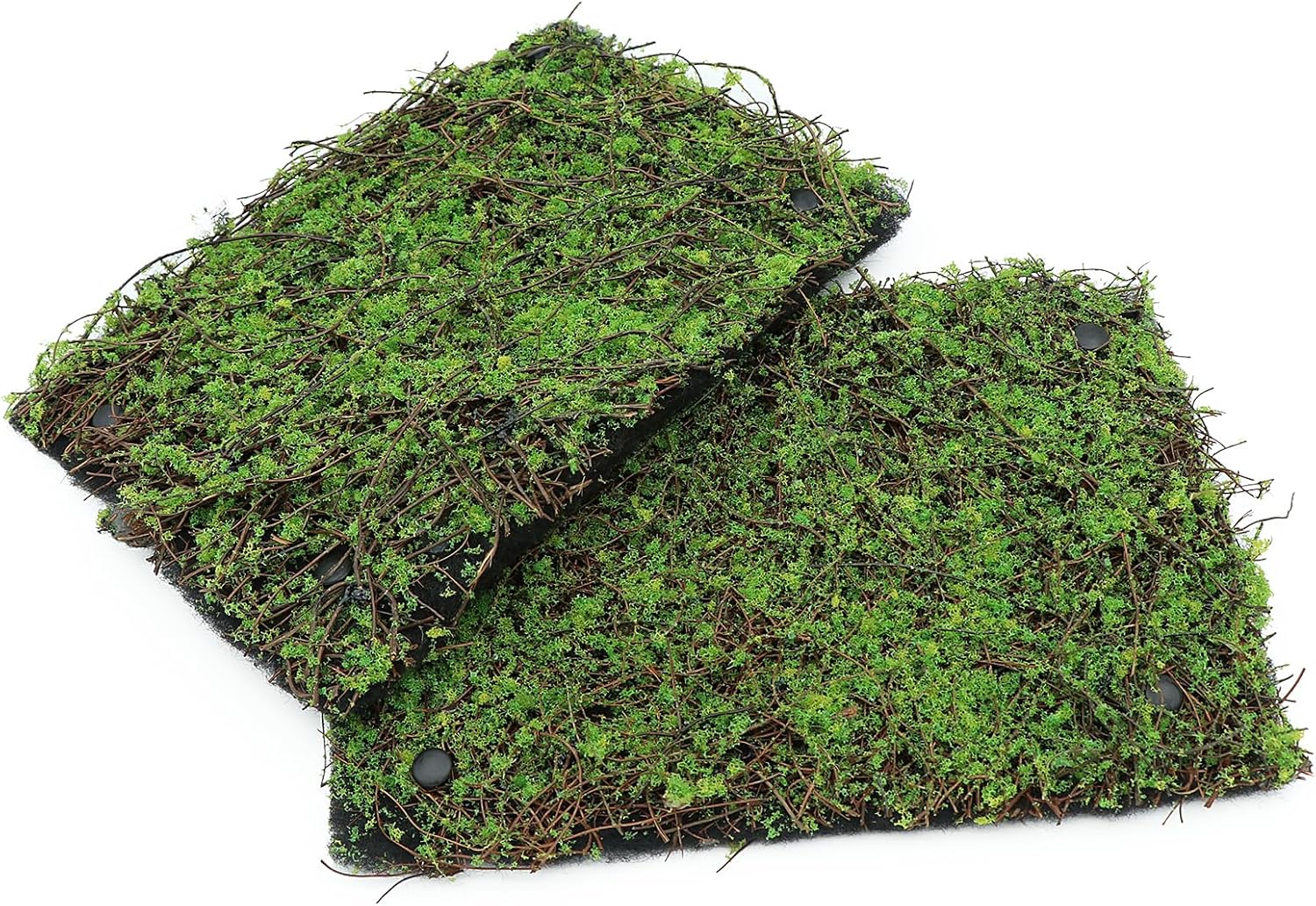 AQUA KT Reptile Moss Background Backdrop Wall Artificial Terrarium Habitat Amphibian Cage Decoration for Lizard Bearded Dragon Snake Tree Frog Chameleon Climbing, Pack of 4