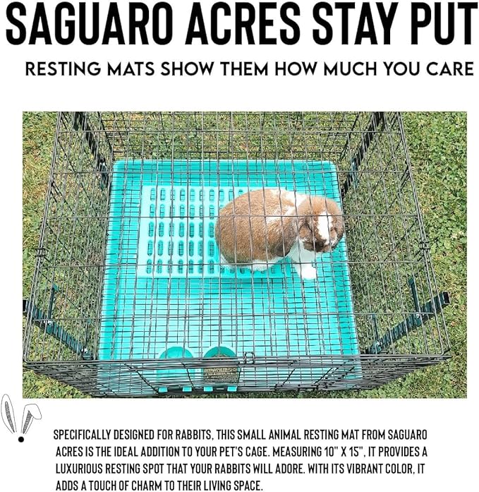 Saguaro Acres Rabbit and Small Animal Cage Resting Mat for Wire Floored Cages - Pack of 6 (Teal and Purple)