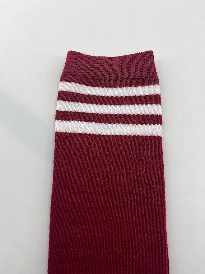 ATHX 6 Pairs Women's High Thigh Socks Striped Over Knee Stocking Leg Warmer High Socks for Daily Wear and Cosplay