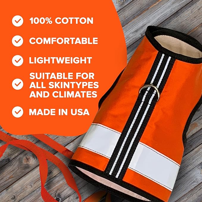 Reflective Cat Harness - High-Visibility Cat Vest for Day & Night | Secure, Breathable and Washable Cotton | Ideal for Walking & Traveling - Outrageous Orange, XS