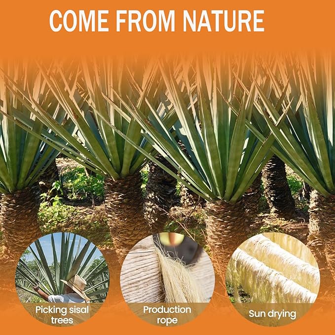 Sisal Rope for Cat Scratcher 1/4 inch by 33Ft Cat Tree Rope for Cat Scratching Post Tree Tower Replacement Repair and Replace, DIY Hemp Twine Rope