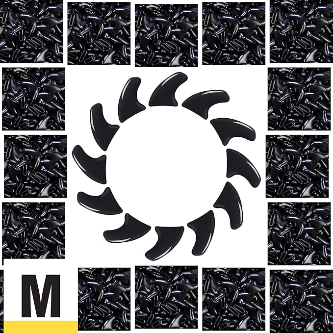 100 pcs Cat Nail Caps | Cat Claw Covers | with Adhesives and Applicators (Black, M)