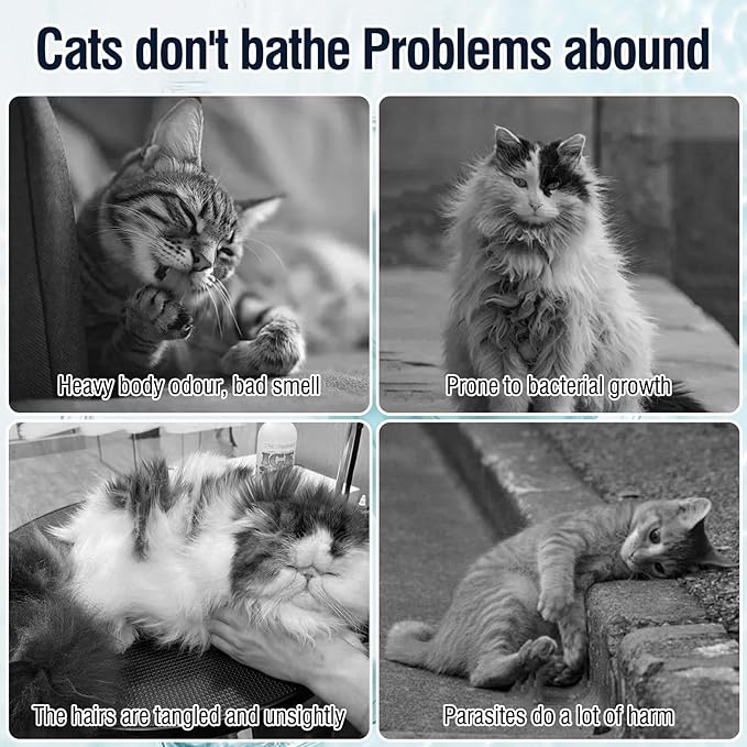 500ml 16.9 Fl Oz Cat Shampoo for Cats and Kittens Gentle Care for Itchy and Sensitive Skin Long-Lasting Aromatic Shower Gel Purely Botanical Formula Pet Shampoo