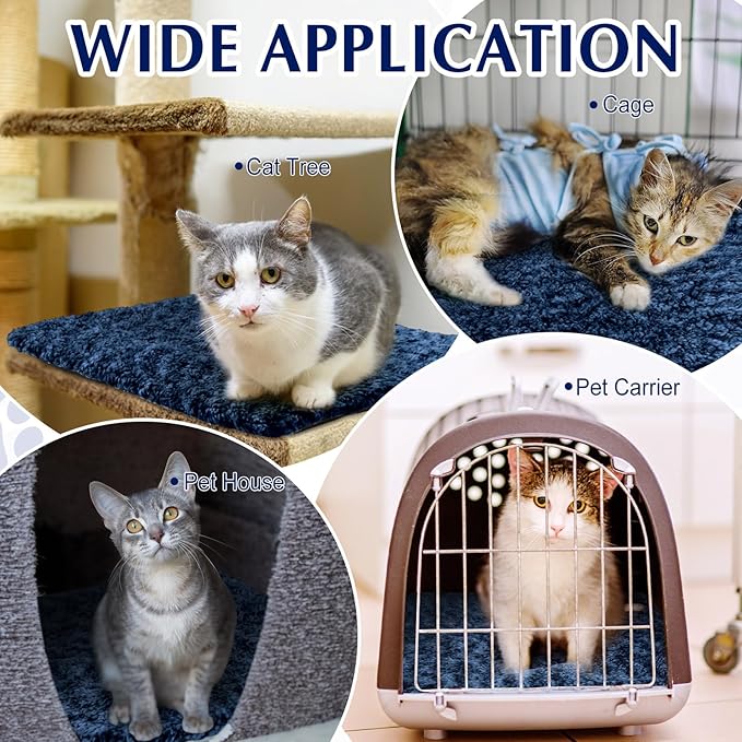 4 Pack Self Warming Cat Pads Self Heating Cat Mat Thermal Pads for Small Dogs Washable Pet Kennel Pad Crate Bed Mat with Removable Covers for Indoor Outdoor Pet