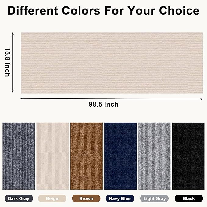 Cat Scratch Furniture Protector Pads with Self-adhesive Backing, 98.5"X15.8" Beige Randomly Cutting Trimmable Cat Scratch Carpet Mat Post Tree Shelves Cover Replacement for Sofa,Wall,Couch,Door,Corner