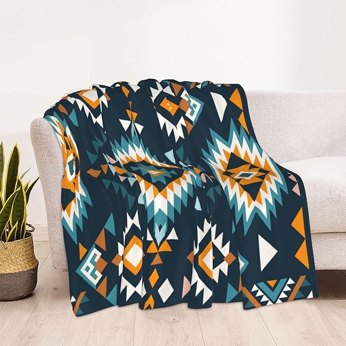 Aztec Soft Throw Blanket Flannel Fleece Blankets Warm Cozy Lightweight Fuzzy Blanket for Bed Sofa Couch Home Decor 60"X50"