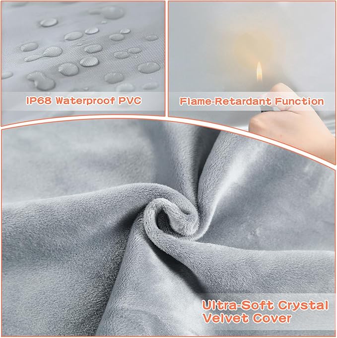 Pet Heating Pads for Cats & Dogs Outdoor, 27.5x15.7inches Dog Cat Heating Pad Bed Outdoor Waterprooof, Warming Heated Cat Dog Bed Blanket Outdoor, Heated Pet Mat, Gifts for Cats Dogs in Winter