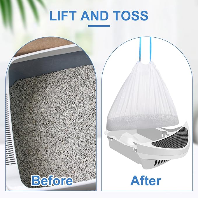 208 Pcs Cat Litter Bags Compatible with Litter-Robot 3/4 Waste Bags Cat Litter Box Liners Self Cleaning Cat Litter Box Bags Liners Trash Bags Replacement Carbon Filters Accessories
