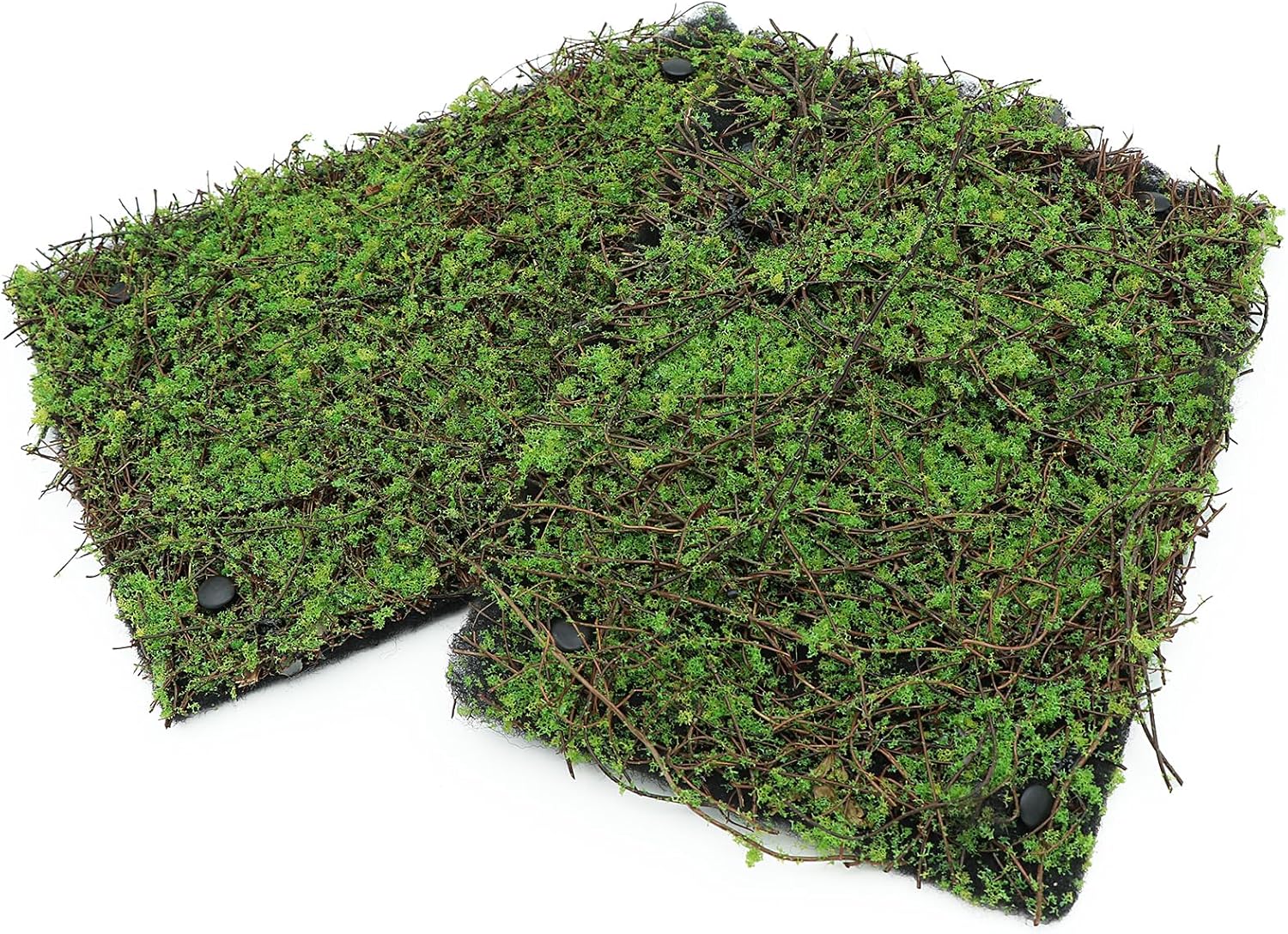 AQUA KT Reptile Moss Background Backdrop Wall Artificial Terrarium Habitat Amphibian Cage Decoration for Lizard Bearded Dragon Snake Tree Frog Chameleon Climbing, Pack of 4