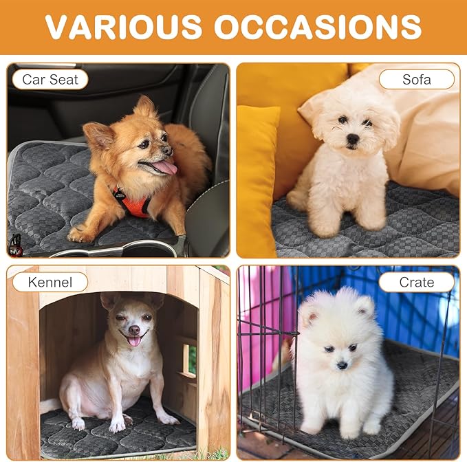 4 Pack Self Warming Cat Bed 16 x 20 Inch Self Heating Cat Mat Warm Thermal Pet Pad Washable Dog Crate Pad Reflects Body Heat Dog Cat Bed Mat Blanket Non Slip Bottom for Outdoor and Indoor Pets