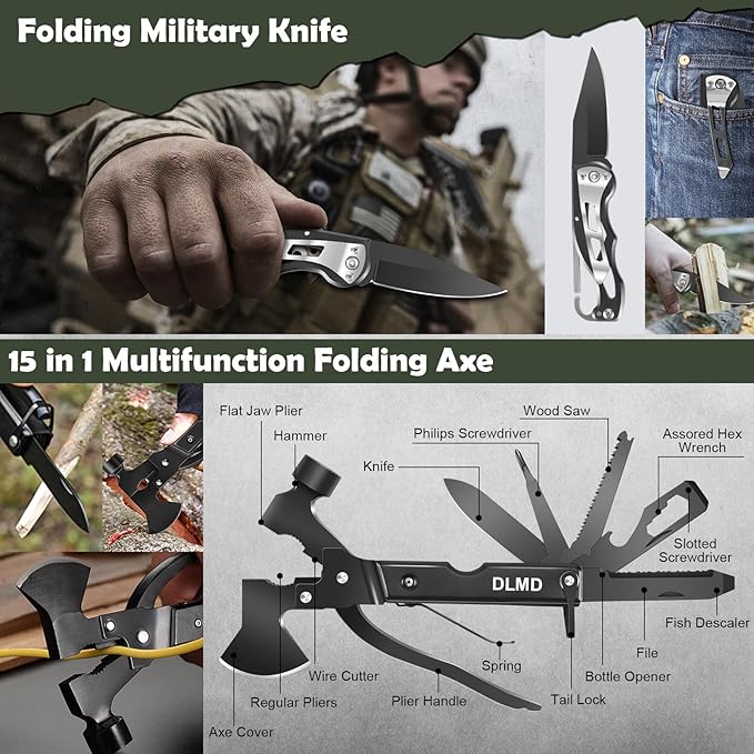 320 PCS Survival Kits First Aid Kit, Gifts for Men Christmas Him Dad, Survival Gear and Equipment with Tactical Molle Pouch for Car Camping Hiking Outdoor Adventure Earthquake Home Office