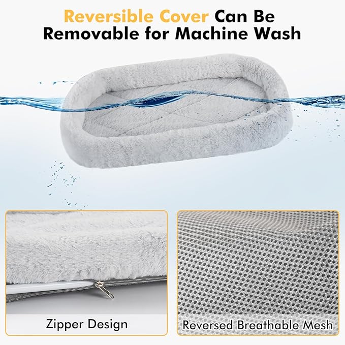 Cat Window Perch, Cordless Cat Hammock Window Seat with Cozy Pad Bed Cover for Indoor Cats, Durable Metal Frame Support Cat Bed with 4 Suction Cups for Large Cats (Cushion Pad Bed - Grey)