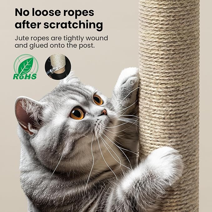 SVD.PET Cat Scratching Post Replacement, 17” x 2.95” Jute Rope Cat Tree Replacement Post, Refill Scratcher Posts with M8 Screws for Indoor Cat Tree, Cat Tower and DIY Cat Scratcher (1PCS)