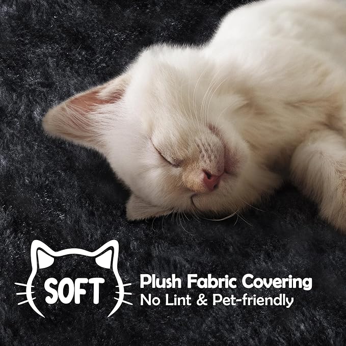 Yaheetech 62in Cat Tree Cat Tower for Indoor Cats, Cat Furniture w/Double Cat Condo, Scratching Posts, Multiple Platforms and Balls for Kittens & Cats, Black