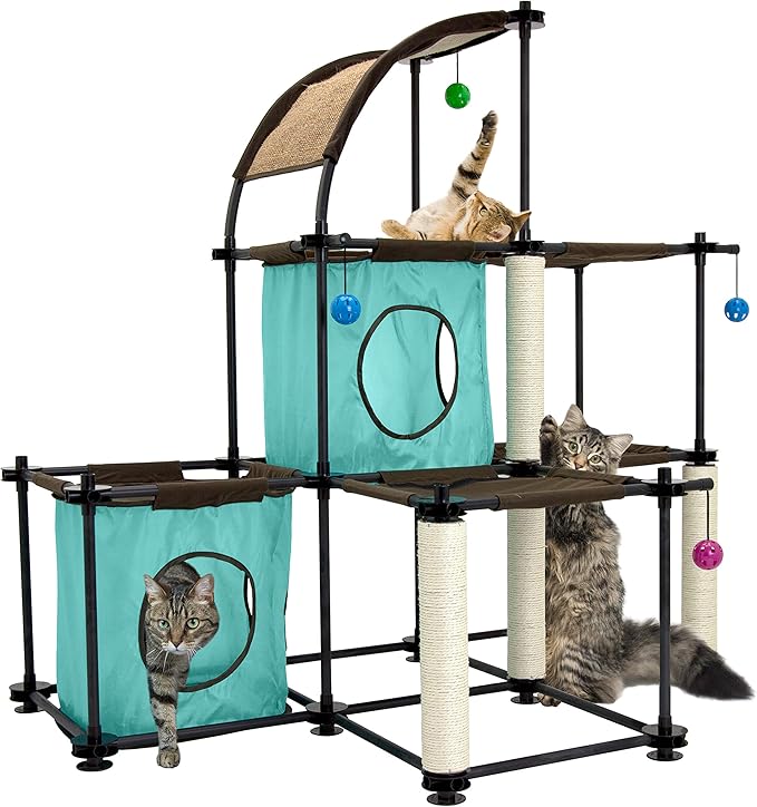 Kitty City Claw Indoor Mega Kit Cat Furniture, Corrugate Cat Scratcher, Cat Bed