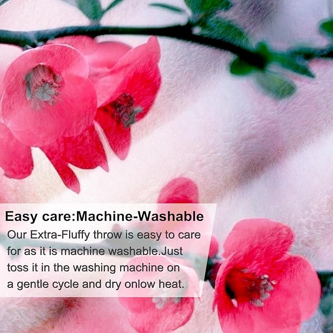 Aesthetic Floral Cat Blanket - Super Soft, Cozy, Lightweight Flannel Throw - Warm, Plush Blanket for Couch, Bed, Office, Travel, Outdoor Ideal Gift for Adult - 50×60in