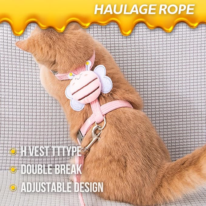 Cat Harness and Leash Set Escape Proof for Small Large Cats, Adjustable Cat Harnesses & Leashes for Walking, Lightweight Kitten Harness for Kittens