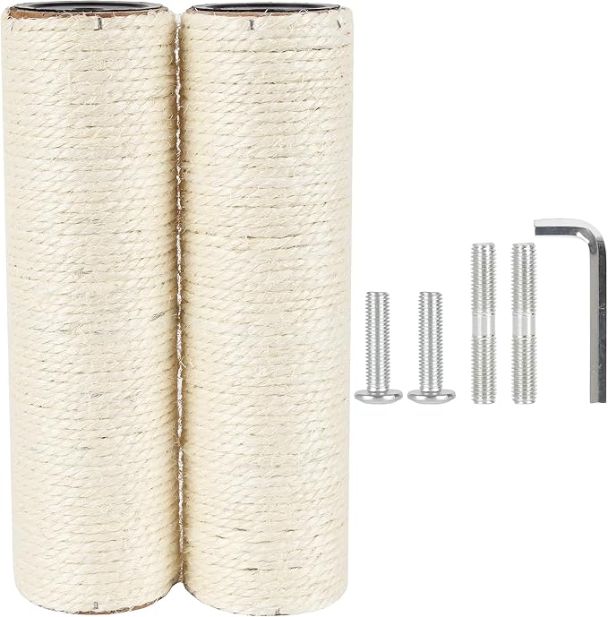 7.4cm 2.91in Diameter Cat Tree Scratching Post Replacement Sisal Pole Parts for Cat Tower (M10, 9.84in/25cm)