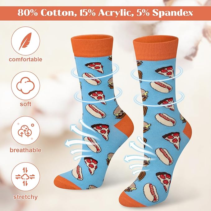 5 Pairs Womens Fun Famous Painting Patterned Art Socks Cotton, Printed Cool Novelty Funny Socks for Women