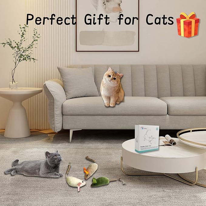 3Pcs Organic Cat Toys with Bells, Cat Chew Toy Large Mouse Toys for Cats, Cat Catnip Toys with Bell, Catnip Cat Mouse Toys, 8.9inch Cat mice Bell Organic Cats Toys