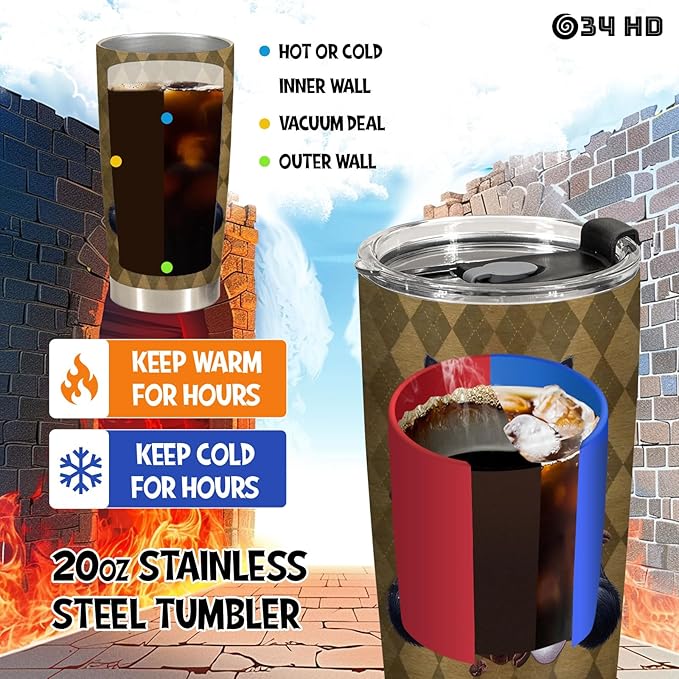 34HD Black Cat Tumbler with Lid, 20oz Stainless Steel Vacuum Insulated Cute Kitty Cup, Reading Coffee Mug with Cats, Funny Cat Gifts for Her Women on Birthday Mothers Day Christmas