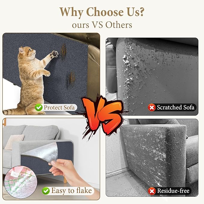 39.3"x15.8" Cat Scratch Couch Furniture Protector, Trimmable Cat Scratching Mat, Self-Adhesive Cat Scratch Pad Post Furniture Protectors from Cats Claws Scratching