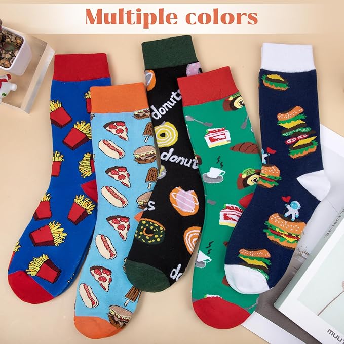5 Pairs Womens Fun Famous Painting Patterned Art Socks Cotton, Printed Cool Novelty Funny Socks for Women