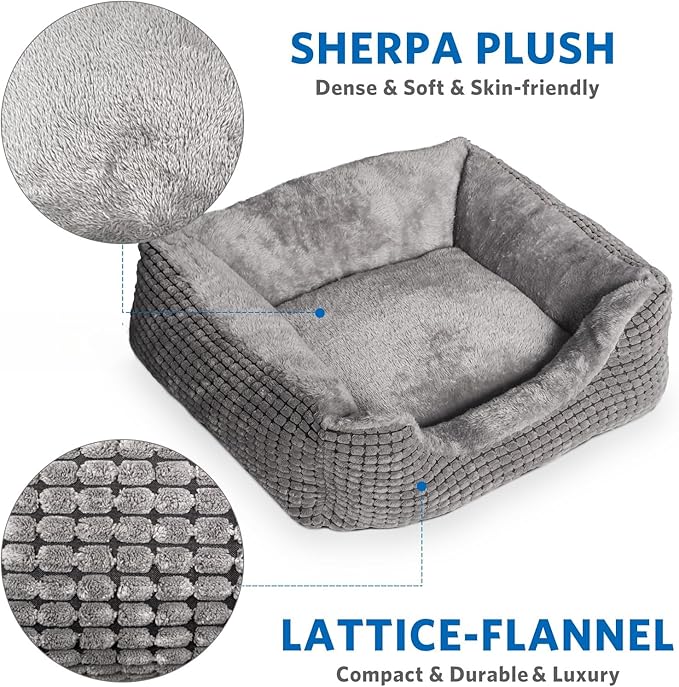 MARUNDA Self Warming Cat Bed,Super Soft Dog Bed Crate Bed Blanket, Self Heating Cat Pad, Thermal Cat and Dog Warming Bed Mat. (Grey, 19.6" X 15.8 ")