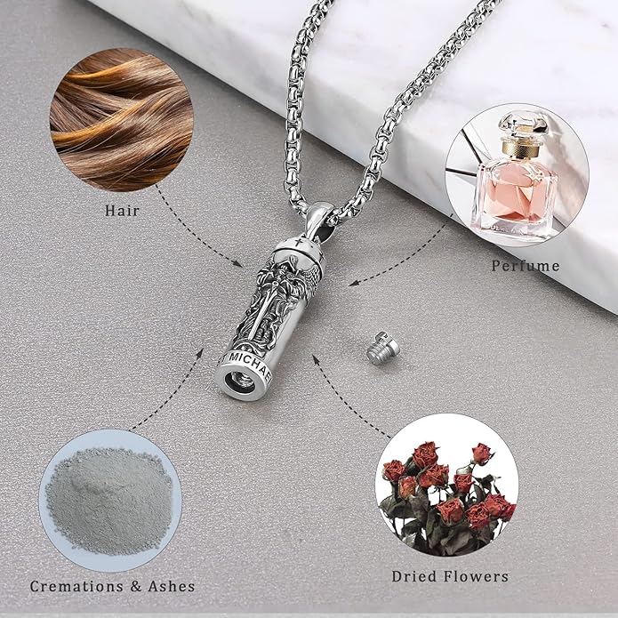 Aniu Cremation Jewelry for Ashes S925 Sterling Silver Urn Necklace Memorial Necklace for Human Ashes of Loved Ones Keepsake Pendant for Men Women