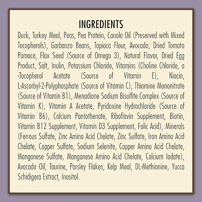 Avoderm Natural Grain-Free Dry Cat Food, All Life Stages Duck Recipe, 5 Lb Bag