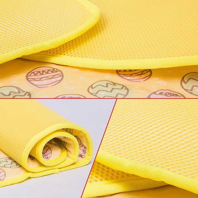 NACOCO Pet Cooling Mat Cat Dog Cushion Pad Summer Cool Down Comfortable Soft for Pets and Adults (L, Yellow)