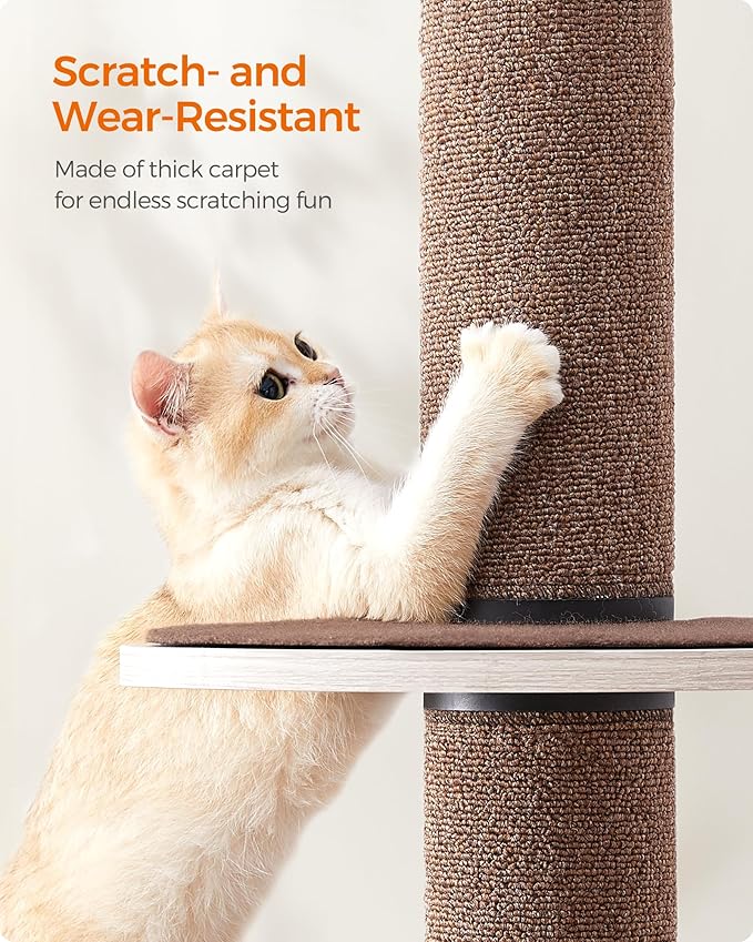 Feandrea Clickat Collection - No.006 Cat Scratching Post Spare Part Kit, Replacement Post Segment, Machine Washable Felt Pads, Easy to Attach and Detach