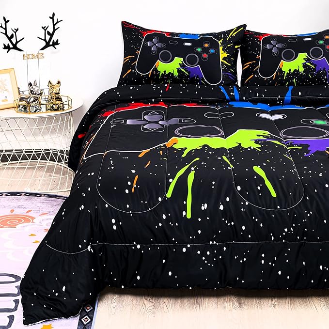 AILONEN Gamer Comforter Set for Teen Boys, Gaming Bedding Set with 1 Comforter and 2 Pillowcases