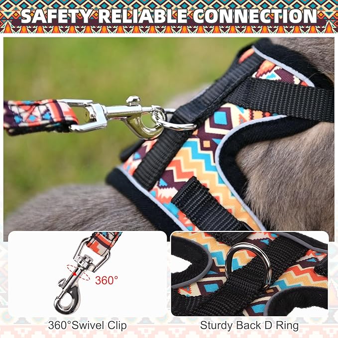 KOOLTAIL Cat Harness and Leash Set, Escape Proof for Safe Walking & Travel, Reflective Comfortable Easy Control Adjustable Kitten Harness for Boys&Girls Small Medium Large Cats Tribe S