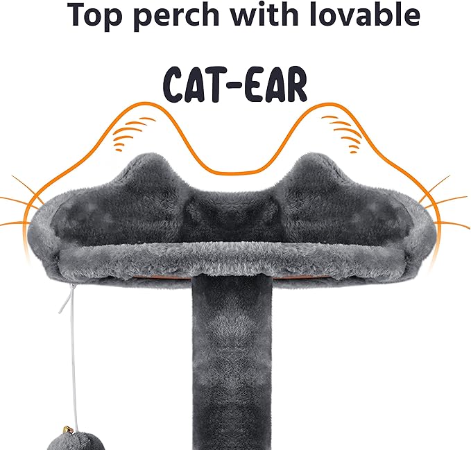 Yaheetech 70in Multi-Level Cat Tree Tall Cat Tower Cat Furniture with Condo, Scratching Posts & Dangling Ball for Indoor Cats Activity Center, Dark Gray