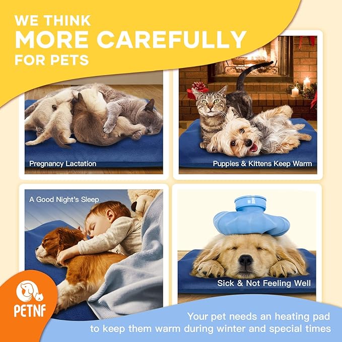 Outdoor Pet Heating Pads for Dogs, Safe Electric Cat Heating Pad with Timer, 6 Levels Adjustable Temperature Dog Cat Heated Bed Pad For Dog Cat House,Dog Heat Pad Outside with Removable Washable Cover