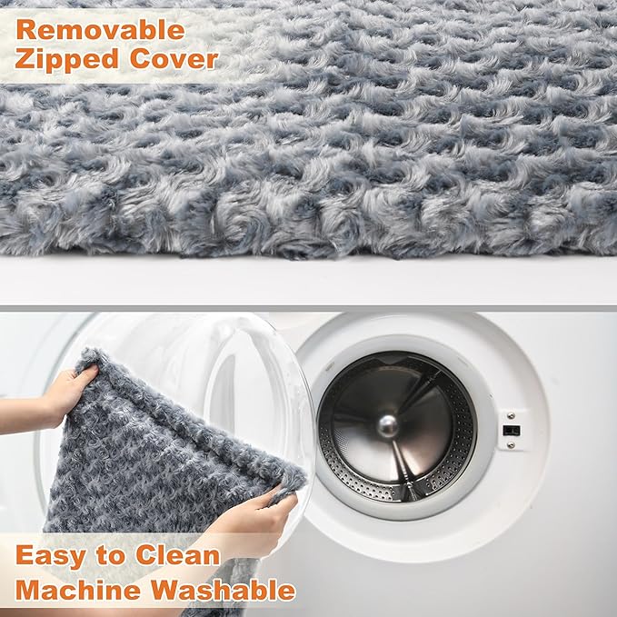 Removable Washable Cover, Polyester Material Pet Heating Pad Cover (18" x 18") with Zipper