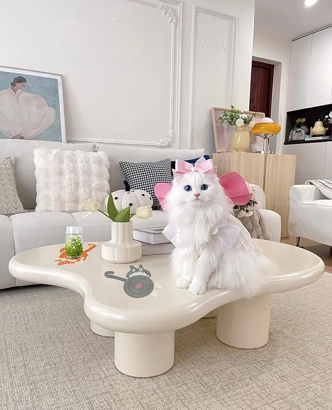 6pcs Cat Coasters for Drinks,Gifts for Cat Lovers,Cute Coasters for Coffee Table,Funny Coaster Set for Wooden Table