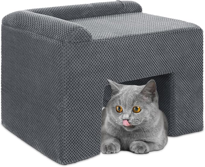 HOMBYS Foam Dog Window Perch, Orthopaedic Dog Bed with Dog Stairs, Soft & Supportive Do Not Hurt Dog for Joint Protect, 2 Parts Easy to Assemble Bunk Bed, Pet Perch to Look Out Window