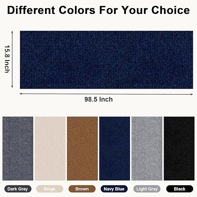 Cat Scratch Furniture Protector Pads with Self-Adhesive Backing, 98.5"X15.8" Navy Blue Randomly Cutting Trimmable Cat Scratch Carpet Mat Post Tree Shelves Cover Replacement for Sofa,Couch,Door,Corner