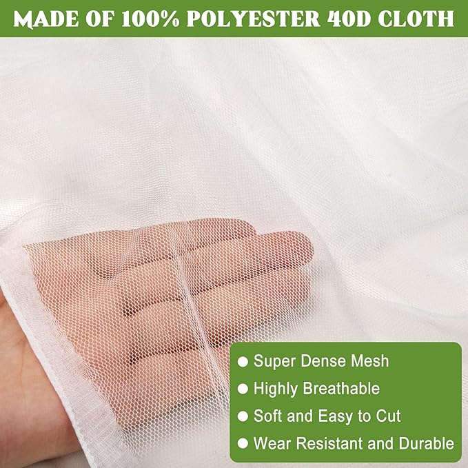39 x 10 Ft Mosquito Netting for Patio, White Mosquito Net for Garden Protection Patio Screen Mesh Bird Insect Netting, Vegetables Fruits Garden Mesh Cover Pest Barrier from Birds Cicada Bugs