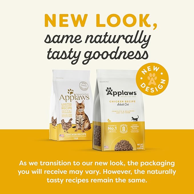 Applaws Complete Dry Cat Food, Grain-Free, Limited Ingredient Food with Added Vitamins & Minerals, Made Protein, Natural Cat Food, Supports Healthy, Chicken (11 Pound Dry Cat Food)