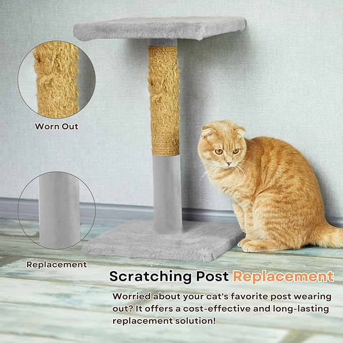 Cat Scratch Mat (Grey, 5-Pack, 9.8''*18.8''), Furniture Protector from Cats Scratching, Strong Self-Adhesive Backing for Easy and Sturdy Application, Versatile for Cat Trees, Posts, and Beds