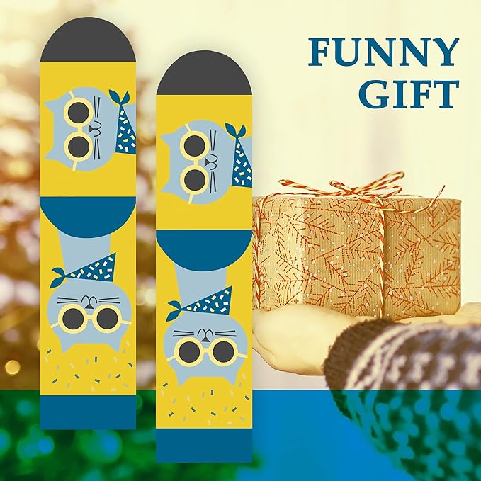 AGRIMONY Funny Cat Dog Socks for Women Teen Girls-Animal Novelty Cute Socks-Mothers Day Cat Dog Mom Gifts Stocking Stuffers